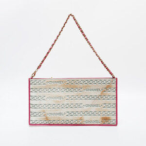 CHANEL Harako Logo Chain Shoulder Bag, Beige, WS22127